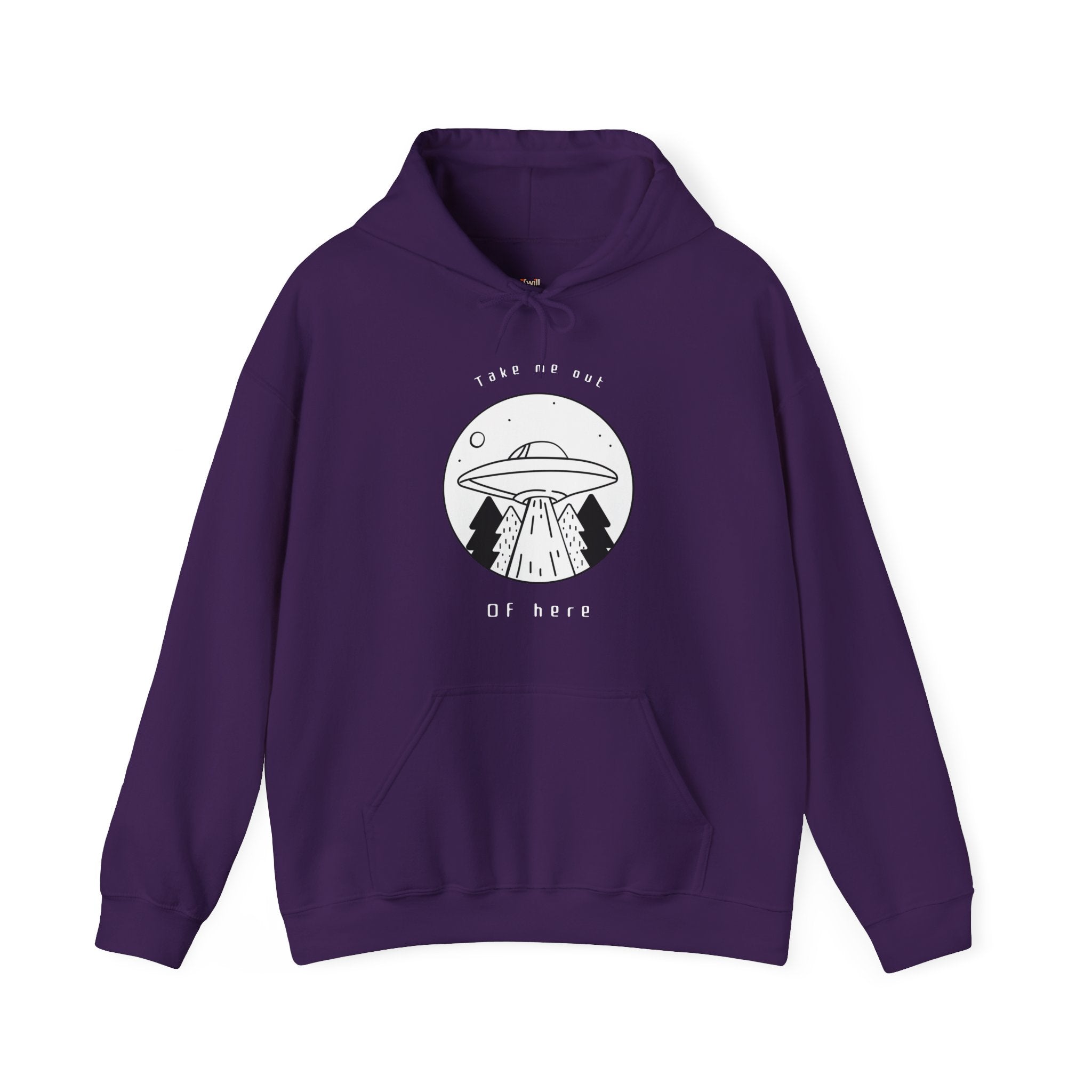 Alien Take Me Out of Here Hoodie | Purple Twill Tees